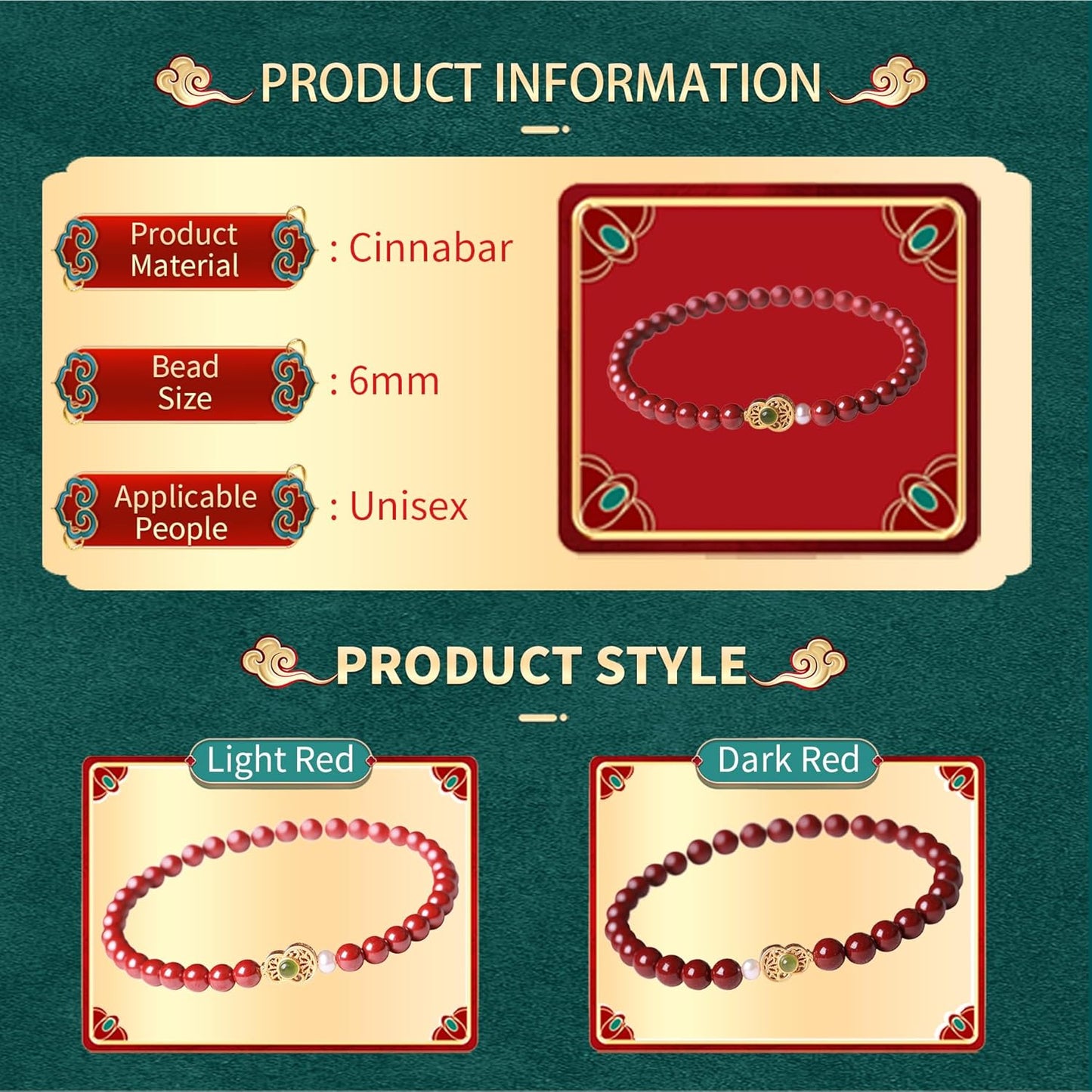 Feng Shui Bracelet For Women, Cinnabar Feng Shui Bracelet, Feng Shui Cinnabar Bracelet, Red Bead Bracelets Jewelry Gifts Attract Wealth and Good Luck