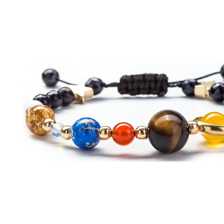 Women Solar System Natural Stone Beads Bracelet