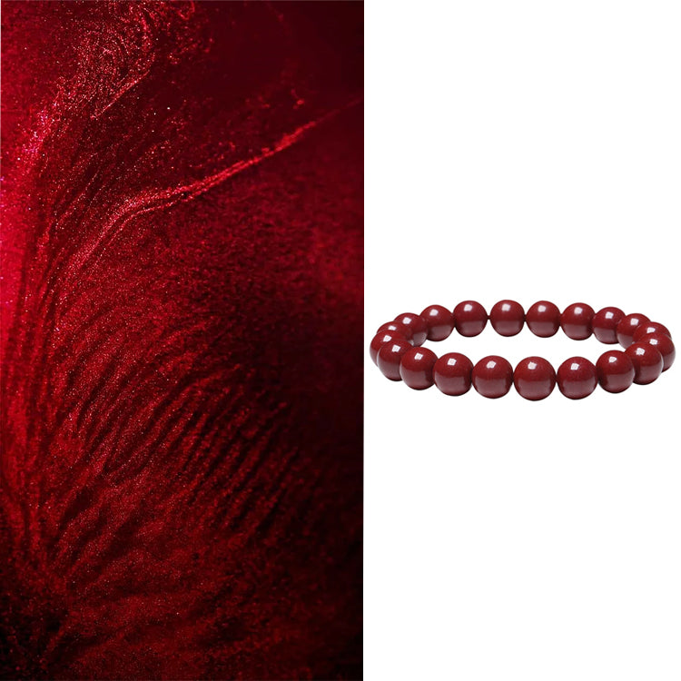 Natural Stretch High Quality Purple Gold Cinnabar Anxiety Beads Bracelet