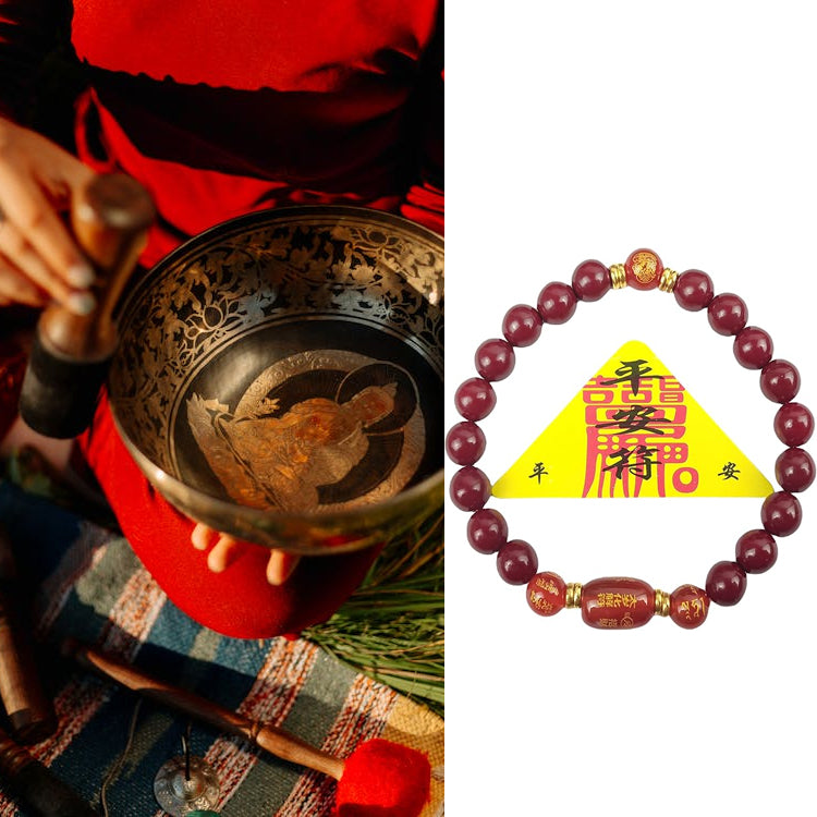 Red Cinnabar Lucky Tai Sui Evil Spirit Protection Charm Bracelet
