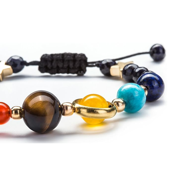 Women Solar System Natural Stone Beads Bracelet