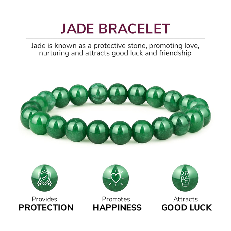 Good Luck Prosperity and Emotional Balance Green Jade Bracelet