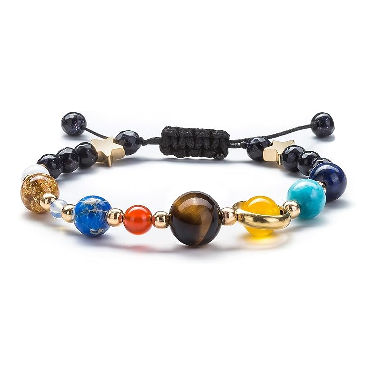 Women Solar System Natural Stone Beads Bracelet