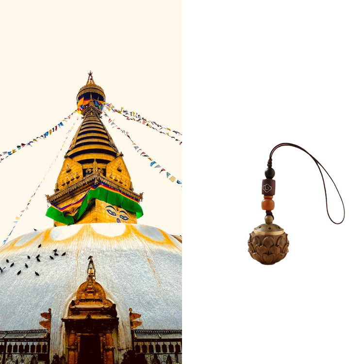 Green Sandalwood Lotus Antique Aromatherapy DIY Pendant