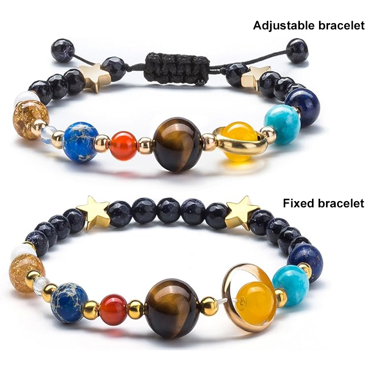Women Solar System Natural Stone Beads Bracelet