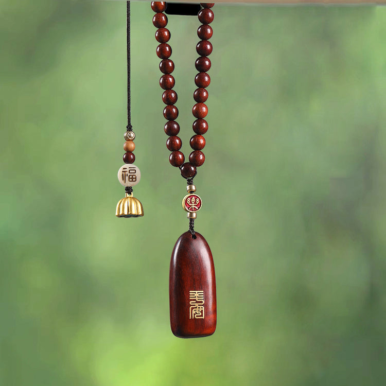 Sandalwood Peace and Trouble Brand Car Pendant