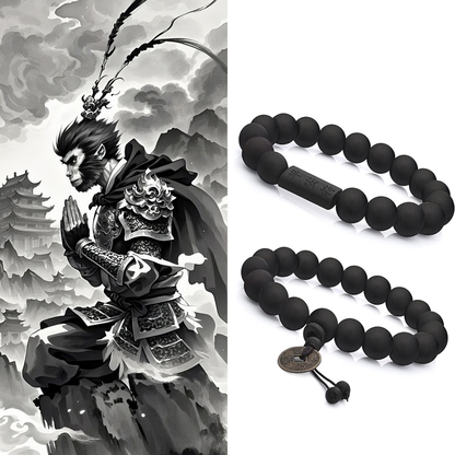 2pcs Black Myth Wukong Color Black Spade Amulet Bracelet