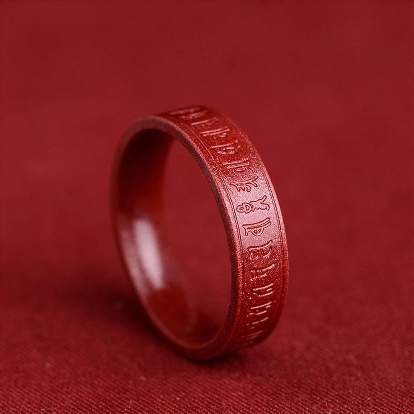 HETICA Feng Shui Cinnabar Ring, Lucky Wealth Buddhis Amulet Band Ring for Men Women, FengShui Lucky Ring Money Amulet Lucky Rings That Bring Good Luck Mother's Day Gifts