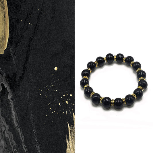 Black Tourmaline Protection Bracelet - EMF & Negative Energy Shield Beads