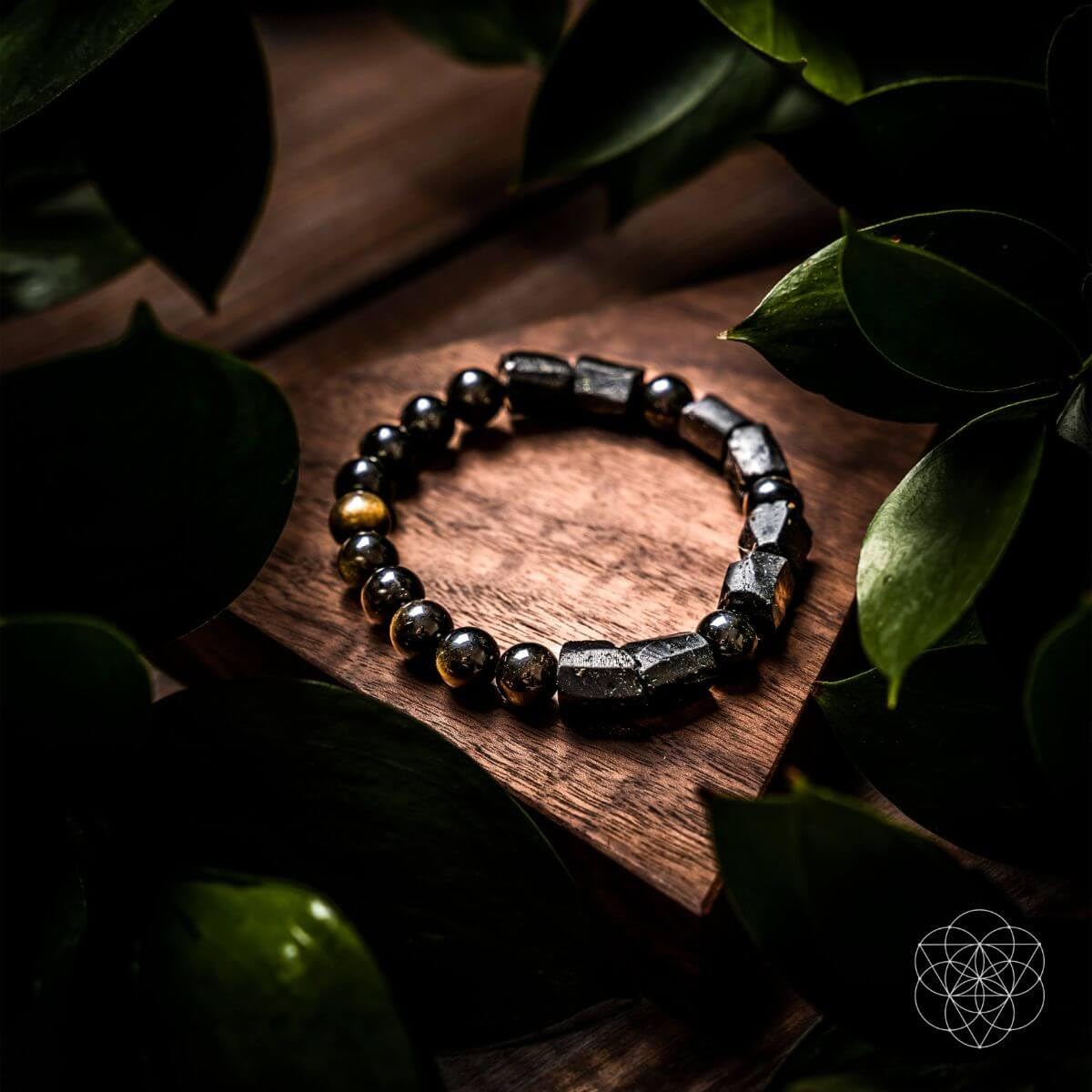 Bsmall.beauty The Spiritual Protection Feng Shui Black Obsidian Tourmaline Crystals Bracelet  2