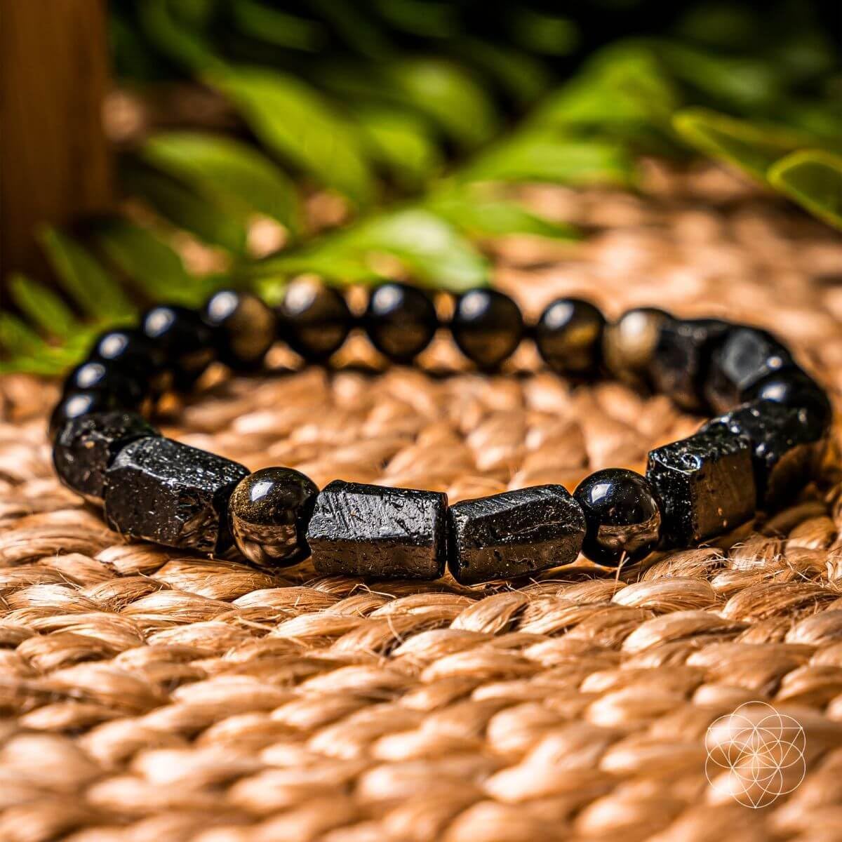 Bsmall.beauty The Spiritual Protection Feng Shui Black Obsidian Tourmaline Crystals Bracelet  5
