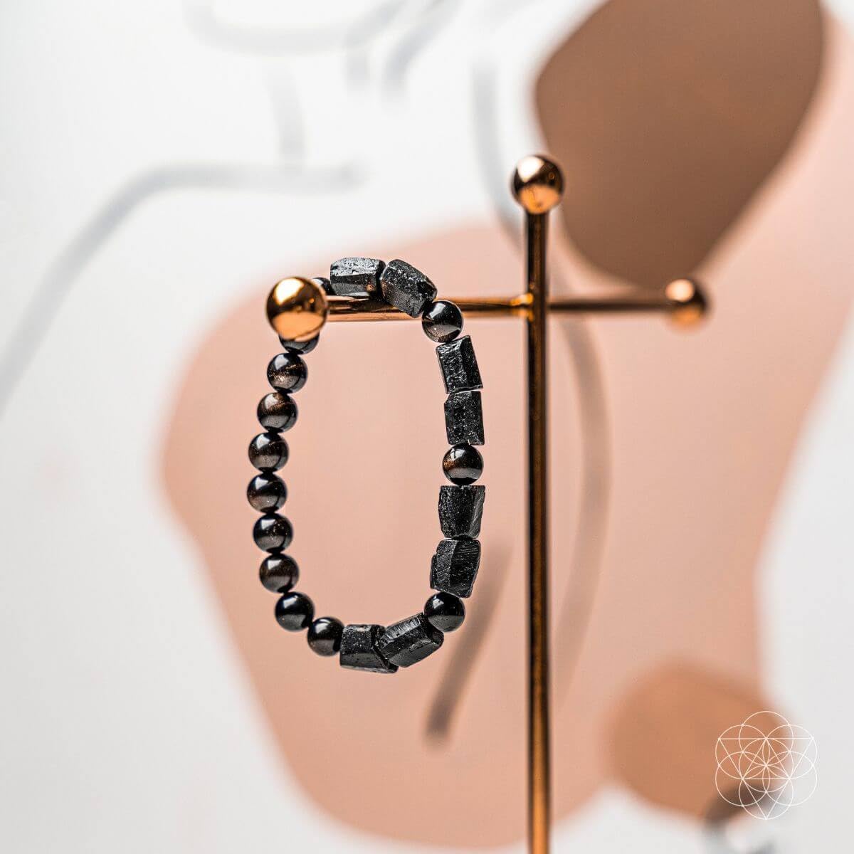 Bsmall.beauty The Spiritual Protection Feng Shui Black Obsidian Tourmaline Crystals Bracelet   7