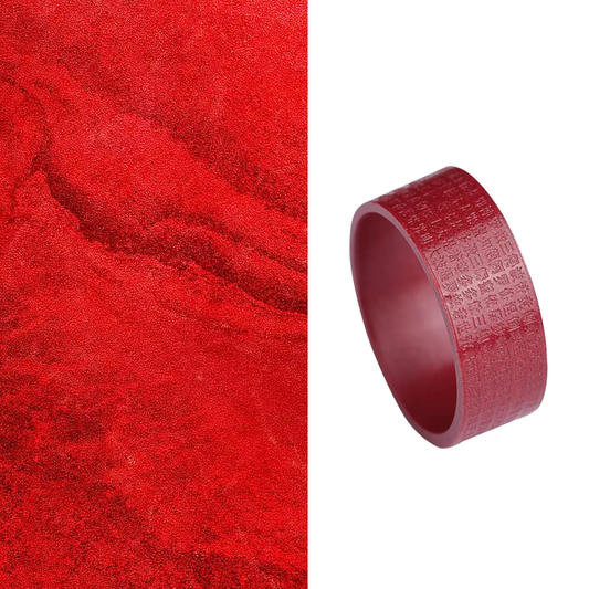 Cinnabar Heart Sutra Mantra Good Luck Wealth Buddhist Amulet Ring