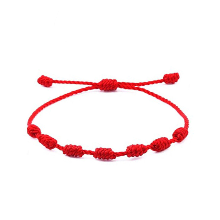 Adjustable Red Cord Knot String Bracelet Amulet for Protection