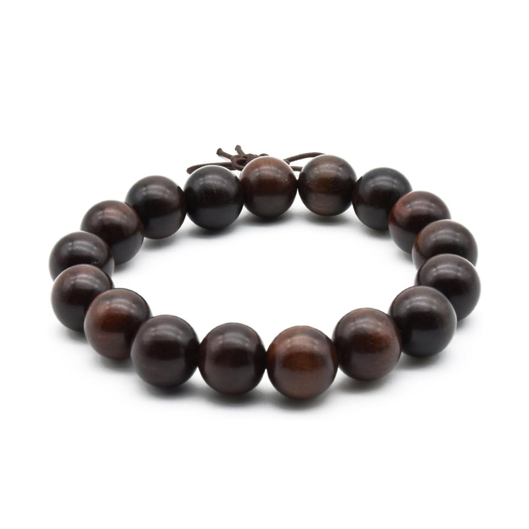 Natural Rosewood Beads Buddha Meditation Mala Bracelet