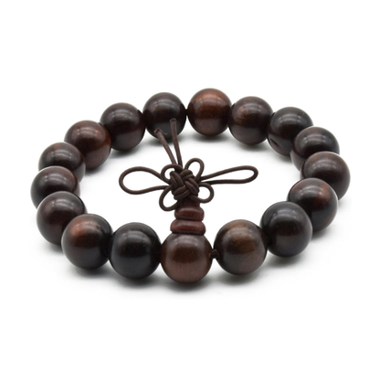 Natural Rosewood Beads Buddha Meditation Mala Bracelet