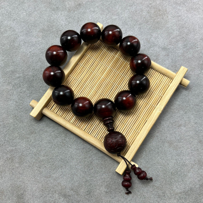 Natural Rosewood Beads Buddha Meditation Mala Bracelet