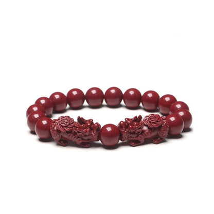 Natural Cinnabar PiXiu Wealth Bracelet - Feng Shui Money Magnet & Protection Amulet