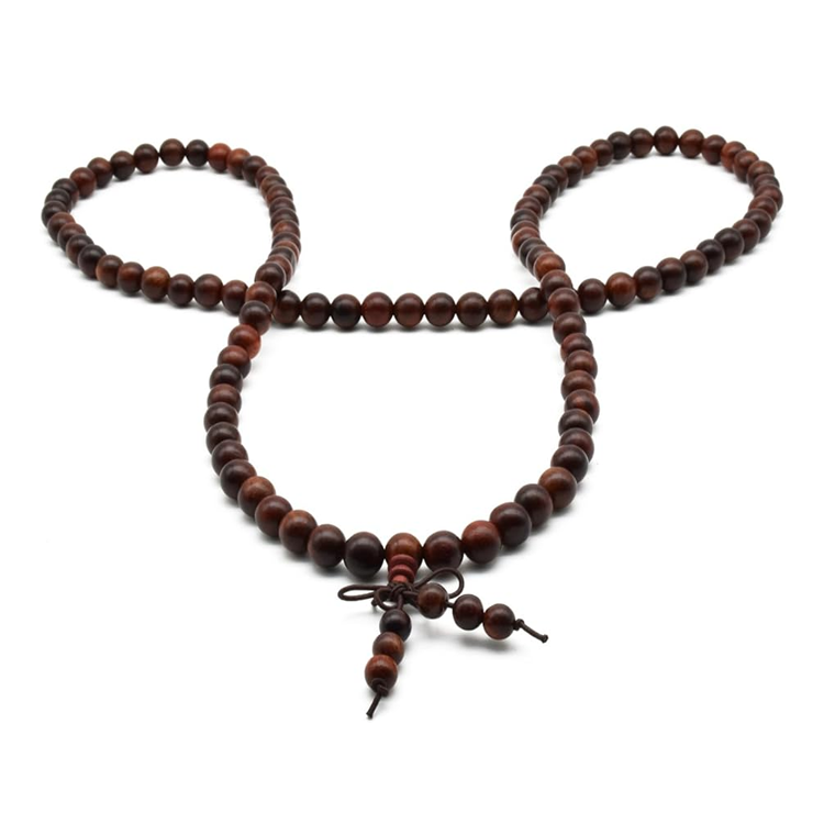 Rosewood 108 Beads Buddha Buddhist Prayer Meditation Mala Bracelet