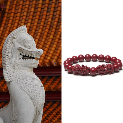 Natural Cinnabar PiXiu Wealth Bracelet - Feng Shui Money Magnet & Protection Amulet