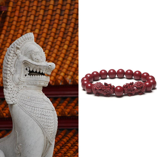 Natural Cinnabar PiXiu Wealth Bracelet - Feng Shui Money Magnet & Protection Amulet