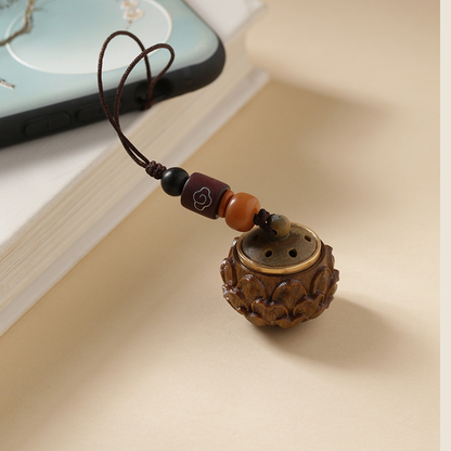 Green Sandalwood Lotus Antique Aromatherapy DIY Pendant