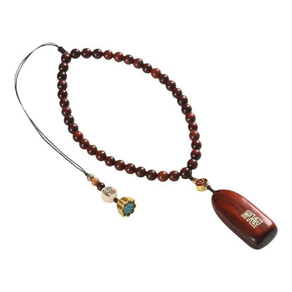 Sandalwood Peace and Trouble Brand Car Pendant