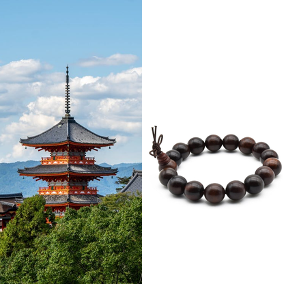 Natural Rosewood Beads Buddha Meditation Mala Bracelet