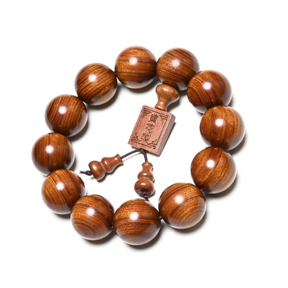 Yellow Rosewood Buddhist Beads Mala Bracelet