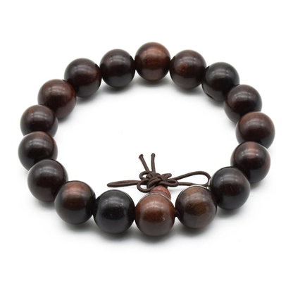 Natural Rosewood Beads Buddha Meditation Mala Bracelet