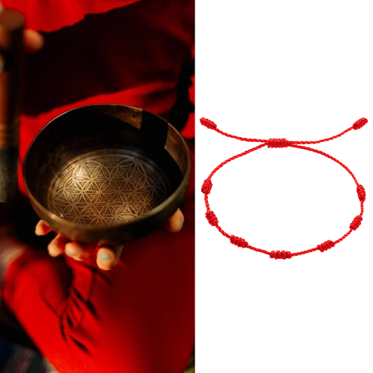 Adjustable Red Cord Knot String Bracelet Amulet for Protection