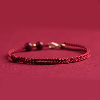 Adjustable Feng Shui Wealth Protection Natural Cinnabar Bracelet